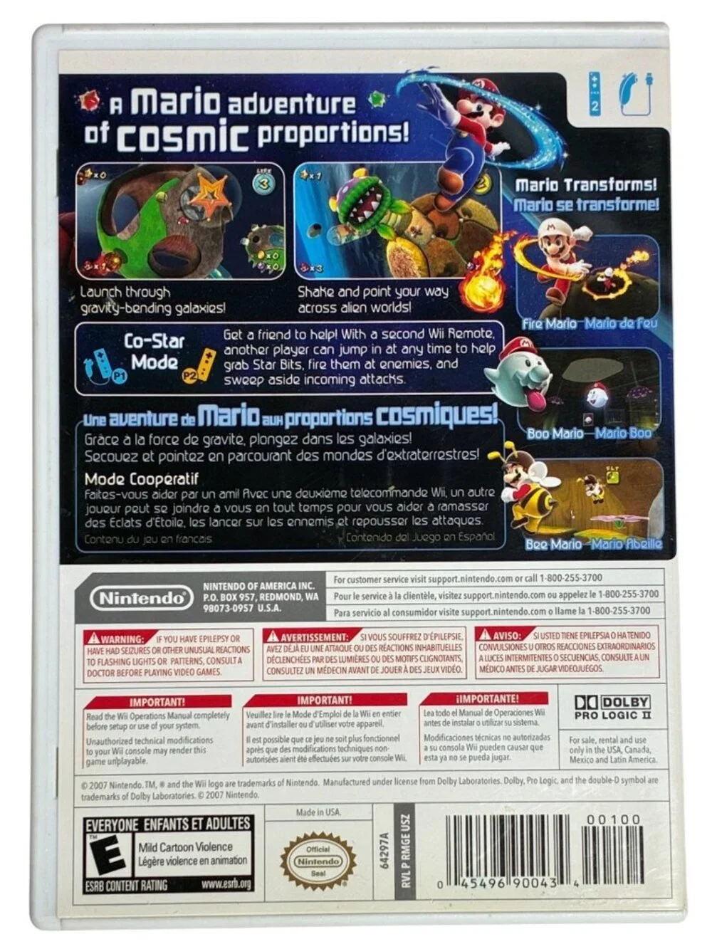 Super Mario Galaxy 1 and 2 Nintendo Complete CIB Tested Working Game Case Manual
